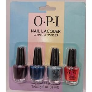 OPI Nail Polish Mini Set Of 4 Bottles Nail Lacquer 0.125 fl oz each Travel Size
